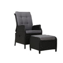 Recliner Chair Sun Lounge Setting Outdoor Furniture Patio Wicker Sofa