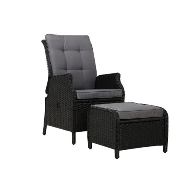 Recliner Chair Sun Lounge Setting Outdoor Furniture Patio Wicker Sofa