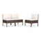 Garden Chairs 3 Pcs With Cream White Cushions Poly Rattan Brown