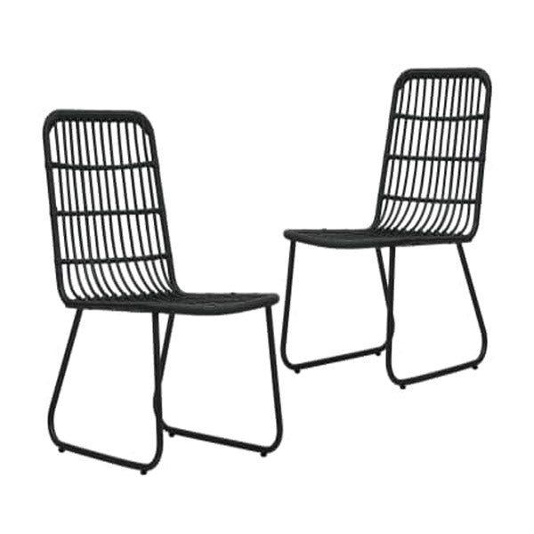 Garden Chairs 2 Pcs Poly Rattan Black