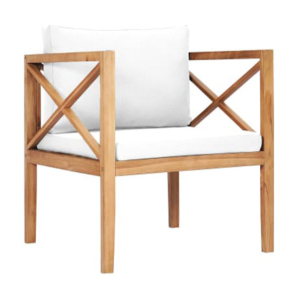Garden Chair With Cream Cushions Solid Teak Wood