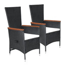 Outdoor Chairs 2 Pcs With Cushions Pe Rattan Black