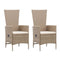 Outdoor Chairs 2 Pcs With Cushions Poly Rattan Beige