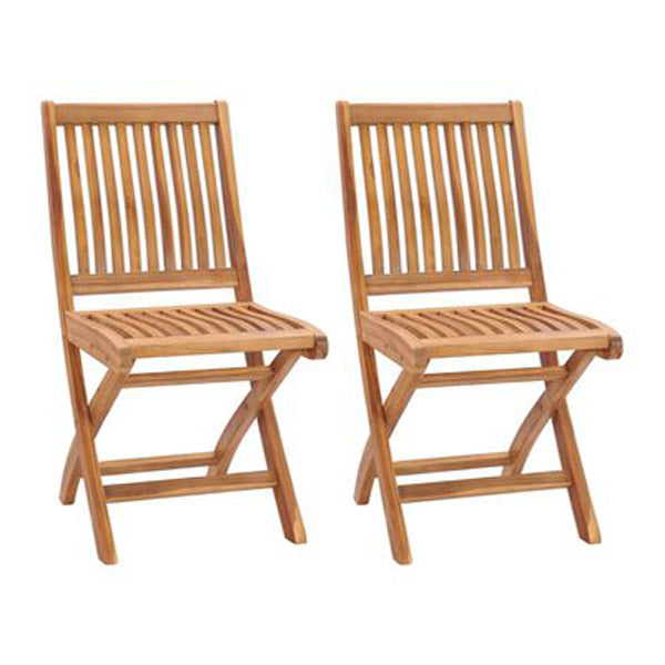 Folding Garden Chairs 2 Pcs Solid Teak Wood 88 Cm