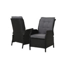 Recliner Chairs Sun Lounge Outdoor Patio Furniture Wicker Sofa 2 Pcs