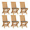 Garden Chairs 6 Pcs With Grey Cushions Solid Teak Wood