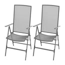 Stackable Garden Chairs 2 Pieces Steel Grey