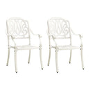Garden Chairs 2 Pcs Cast Aluminium White