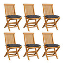 Garden Chairs With Anthracite Cushions 6 Pcs Solid Teak Wood 89 Cm