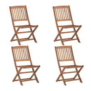 Folding Outdoor Chairs Solid Acacia Wood 4 Pcs