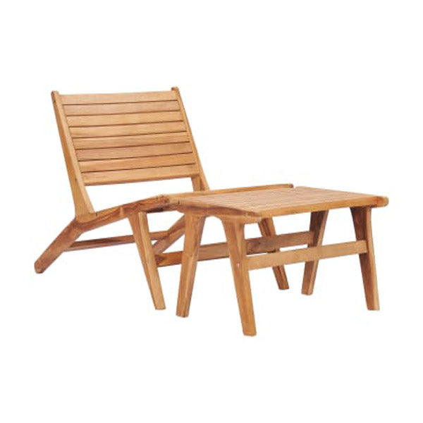 Garden Chair With Footrest Solid Teak Wood