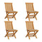 Garden Chairs With Beige Cushions 4 Pcs Solid Teak Wood