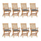Garden Chairs With Grey Cushions 8 Pcs Solid Teak Wood