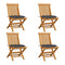 Garden Chairs With Cushions Anthracite 4 Pcs Solid Teak Wood