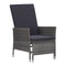 Reclining Garden Chair With Cushions Poly Rattan Grey
