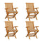 Garden Chairs 4 Pcs With Beige Cushions Solid Teak Wood