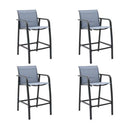 Garden Bar Chairs 4 Pcs Grey Textilene