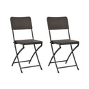 Folding Garden Chairs 2 Pcs Hdpe And Steel Brown