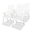 Reclining Garden Chairs 4 Pcs Plastic White