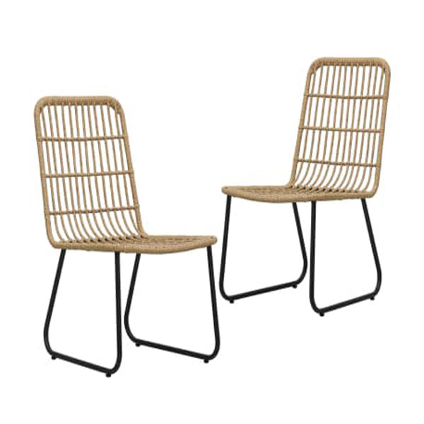 Garden Chairs 2 Pcs Poly Rattan Oak