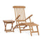 Garden Deck Chair With Footrest And Table Solid Teak Wood