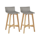 Bar Chairs 2 Pcs Solid Acacia Wood Brown And Grey