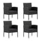 Garden Chairs With Cushions 4 Pcs Poly Rattan Black