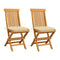 Garden Chairs With Cream White Cushions 2 Pcs Solid Teak Wood