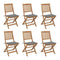 Folding Garden Chairs With Grey Cushions Solid Acacia Wood 6 Pcs