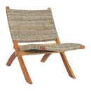 Relaxing Chair Natural Kubu Rattan And Solid Mahogany Wood