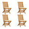 Garden Chairs 4 Pcs With Cream Cushions Solid Teak Wood