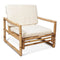 Bamboo Chair Natural With White Cushions 75X75X70Cm