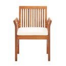 Garden Dining Chairs With Cushions 2 Pcs Solid Acacia Wood