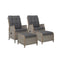Recliner Chairs Sun Lounge Outdoor Patio Furniture Wicker Sofa 2 Pcs