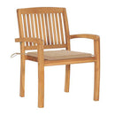 2 Pcs Garden Chairs With Beige Cushions Solid Teak Wood