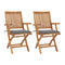 Folding Garden Chairs 2 Pcs With Cushions 40X40X3 Cm Solid Teak Wood