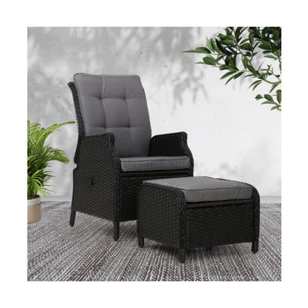 Recliner Chair Sun Lounge Setting Outdoor Furniture Patio Wicker Sofa