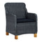 Garden Chairs 2 Pcs With Black Cushions Poly Rattan Dark Grey