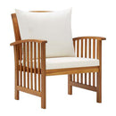Garden Chairs With Cream White Cushions 2 Pcs Solid Acacia Wood