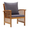 Garden Chairs With Cushions Dark Grey 2 Pcs Solid Acacia Wood