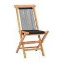 Folding Garden Chairs 2 Pcs Solid Teak Wood And Rope