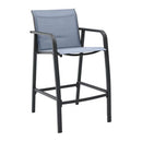 Garden Bar Chairs 4 Pcs Grey Textilene