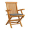 6 Pcs Garden Chairs With Grey Cushions Solid Teak Wood