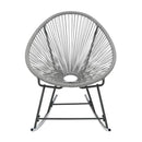 Outdoor Rocking Moon Chair Grey Poly Rattan