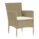 Garden Dining Chairs 2 Pcs Poly Rattan Beige