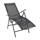 Reclining Deck Chair Aluminium And Textilene Black