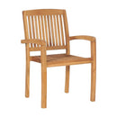 Stacking Garden Dining Chairs 2 Pcs Solid Teak Wood