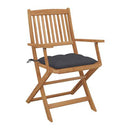 Folding Garden Chairs 6 Pcs With Anthracite Cushions Solid Acacia Wood