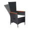 Outdoor Chairs 2 Pcs With Cushions Pe Rattan Black
