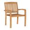 Garden Chairs With Grey Cushions Solid Teak Wood 2 Pcs